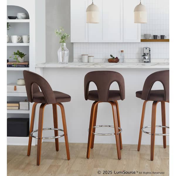 Lumisource Ava Upholstered 38.5 in. Fixed-Height Counter Stool