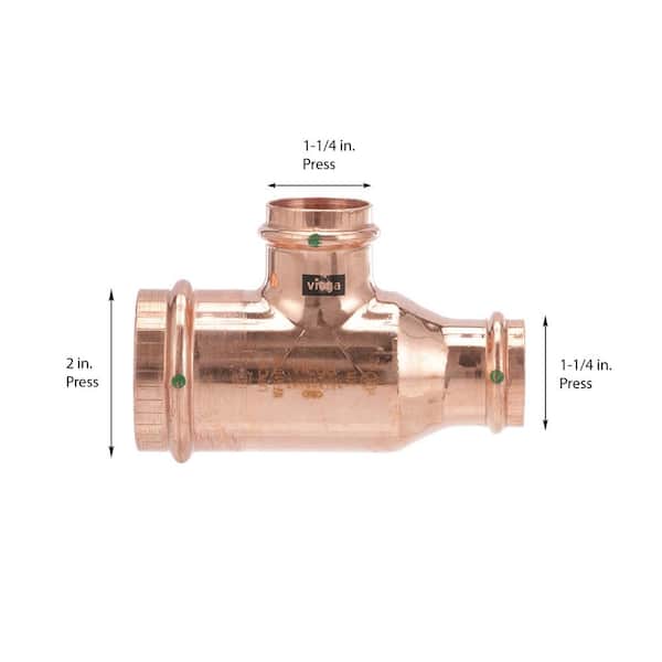 ProPress 2 in. x 1-1/4 in. 1-1/4 in. Press Copper Tee
