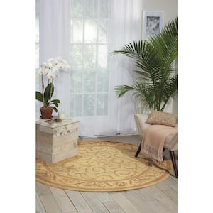 Somerset Ivory 5 ft. x 5 ft. Border Traditional Round Area Rug