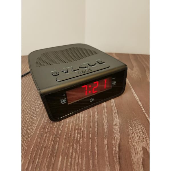 GPX AM FM Dual Alarm Clock Radio Black 1.2" Display Dimmer from US Seller 