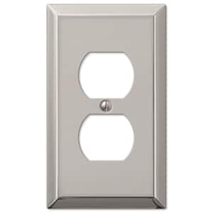 Metallic Polished Nickel 1-Gang Duplex Outlet Steel Wall Plate (4-Pack)