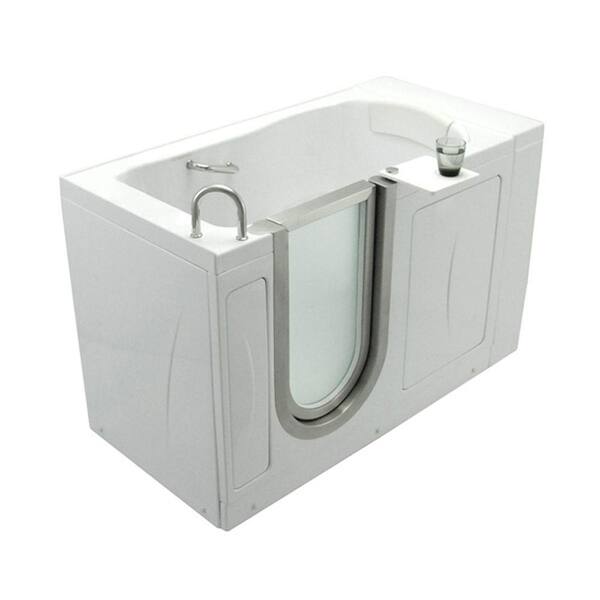 Ella Elite 4.33 ft. x 30 in. Acrylic Walk-In Soaking Bathtub in White with Left Drain/Door