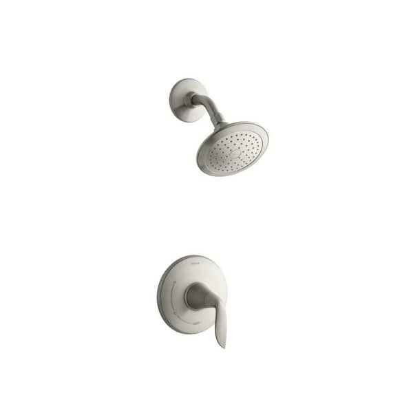 KOHLER Refinia 1-Spray 6.4 in. Single Wall Mount Fixed Shower Head in Vibrant Brushed Nickel