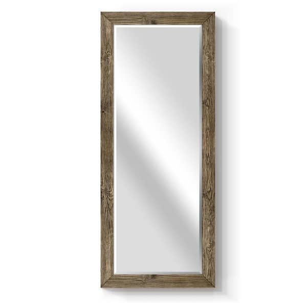 Wexford Home 25 in. W x 61 in. H Framed Rectangle Beveled Edge Wood Full Length Mirror in Walnut