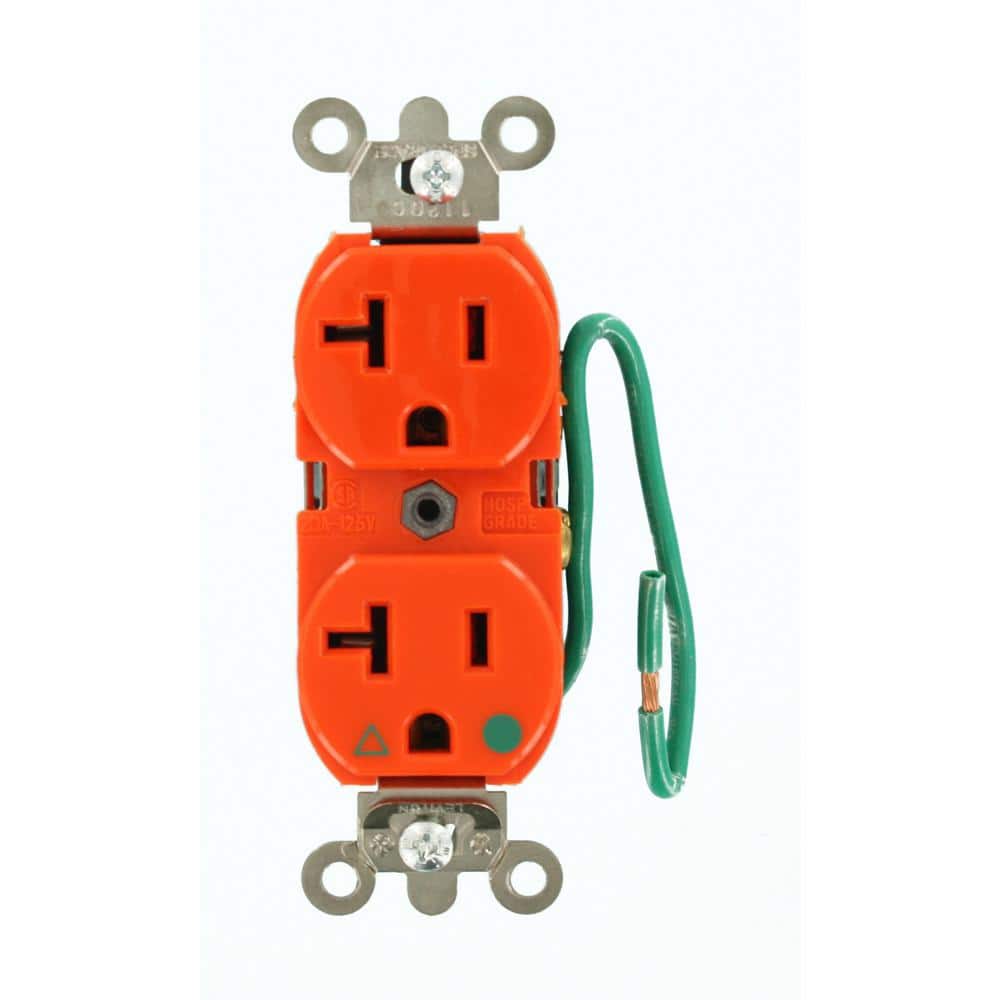 20 Amp 125 V Hospital Grade Isolated Ground Duplex Outlet/Receptacle w/ Leads, Orange (1-Pack) 8300-LIG price history on PriceWatchPro