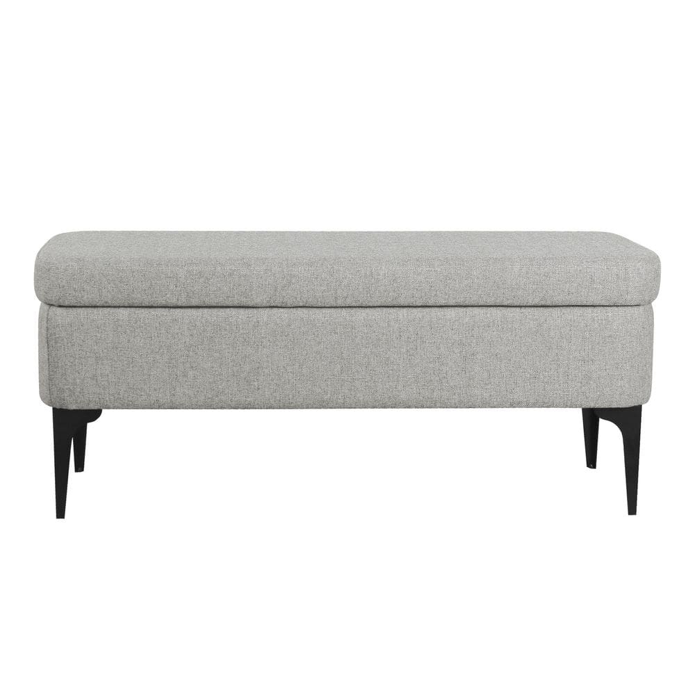 Homepop Large Modern Sustainable Gray Woven Storage Bench 17.5 in. H x 42  in. W x 14.5 in. D K8653-F2297 - The Home Depot
