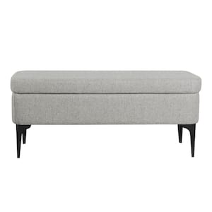 Large Modern Sustainable Gray Woven Storage Bench 17.5 in. H x 42 in. W x 14.5 in. D