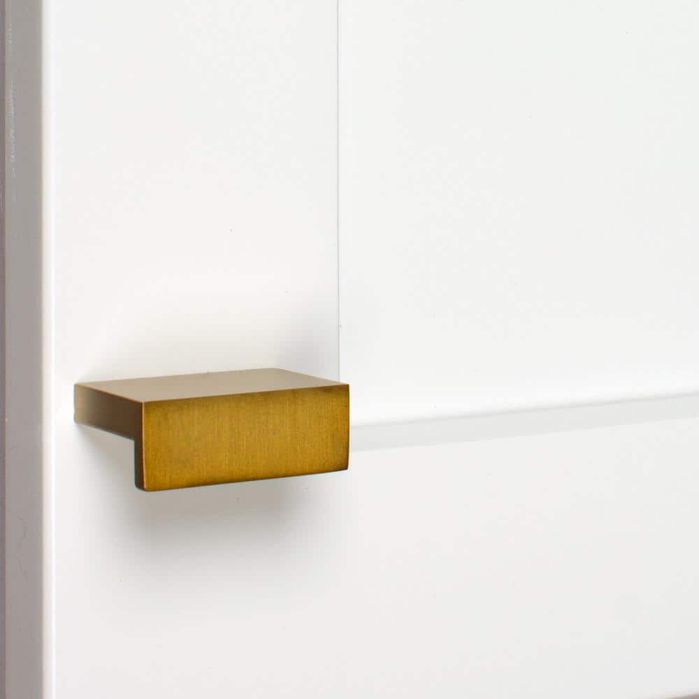 1.5" Satin Gold Rectangular Finger Pull Knobs Multipack