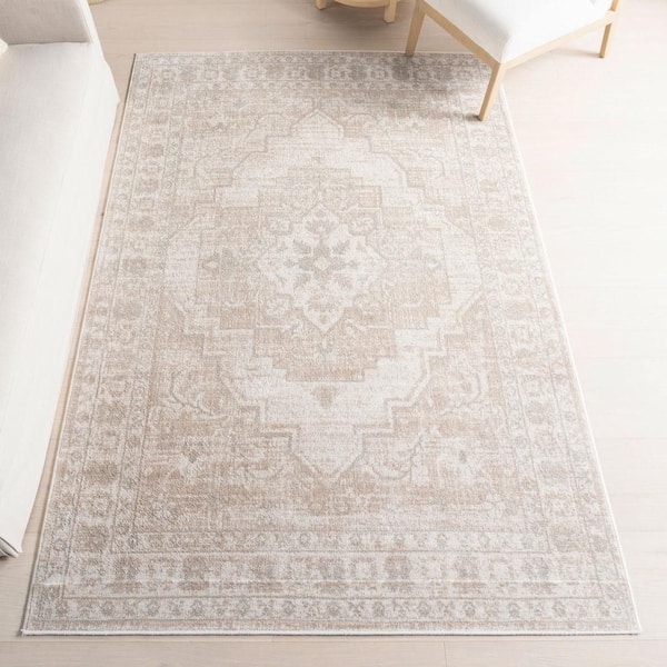 Zillah Traditional Medallion Area Beige 5 ft. x 8 ft. Indoor Area Rug