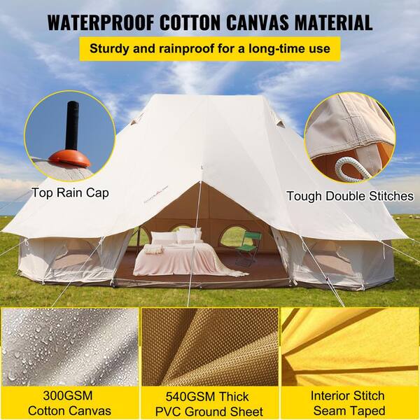 SKYSHALO 6 m Bell Tent 19.7 ft. x 13.1 ft. x 9.8 ft. Yurt