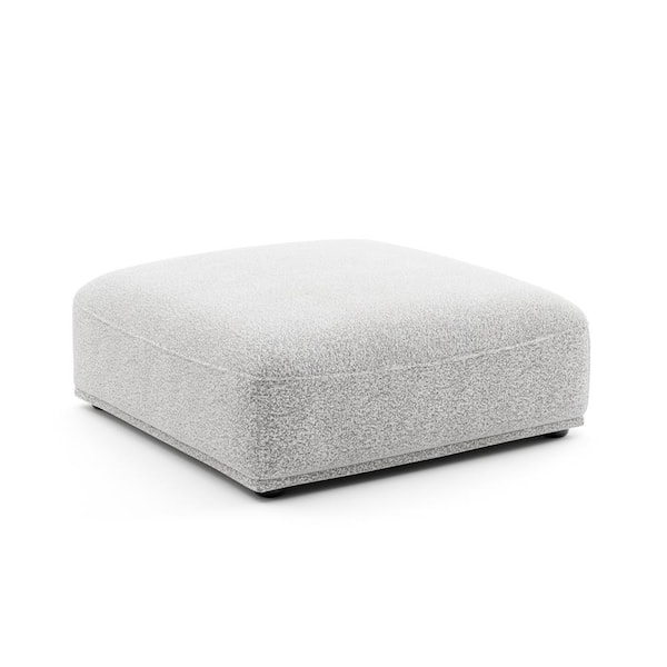 Furniture of America Fairwinds 42 in. Armless Boucle Fabric Square Modular Ottoman Sofa in Light Gray