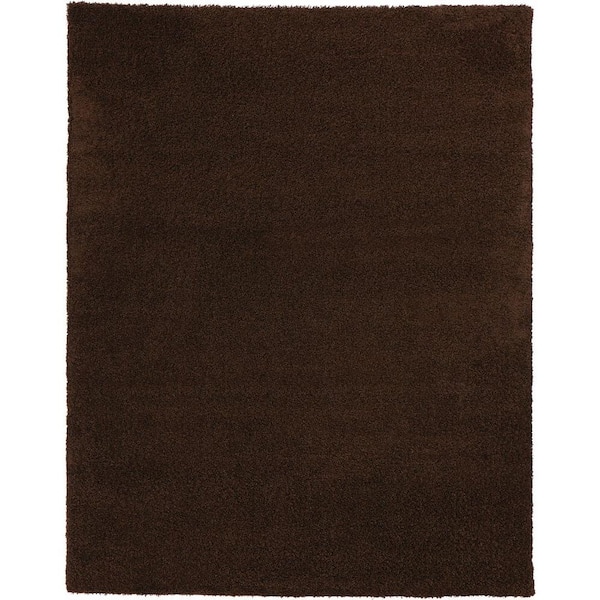 Unbranded Shaggy Brown 9 ft. x 13 ft. Area Rug