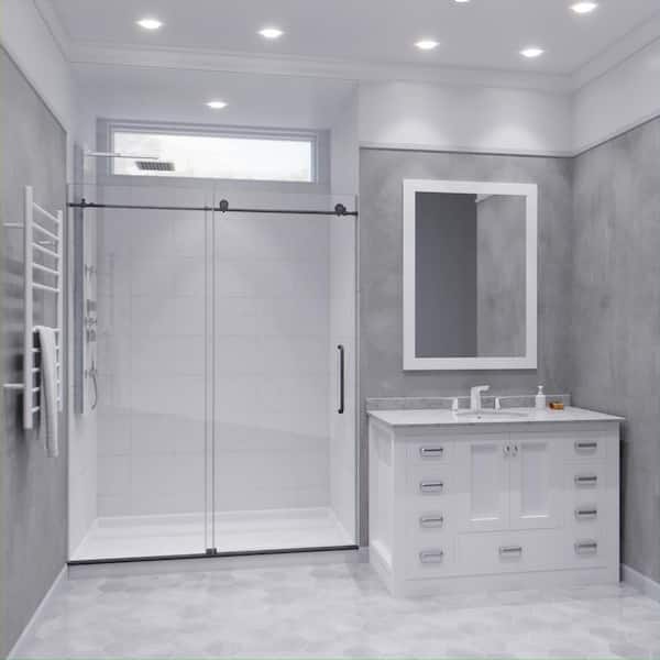 ANZZI Madam Series 56 to 60 in. by 76 in. Frameless Sliding Shower