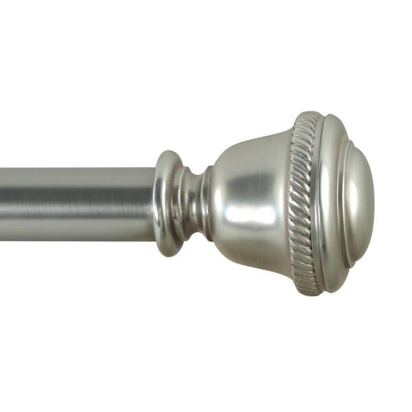 Urban Style Living 88 in. - 144 in. Adjustable Length 1.125 in. Dia Single Rod Set in Brushed Nickel with Decorative Finials