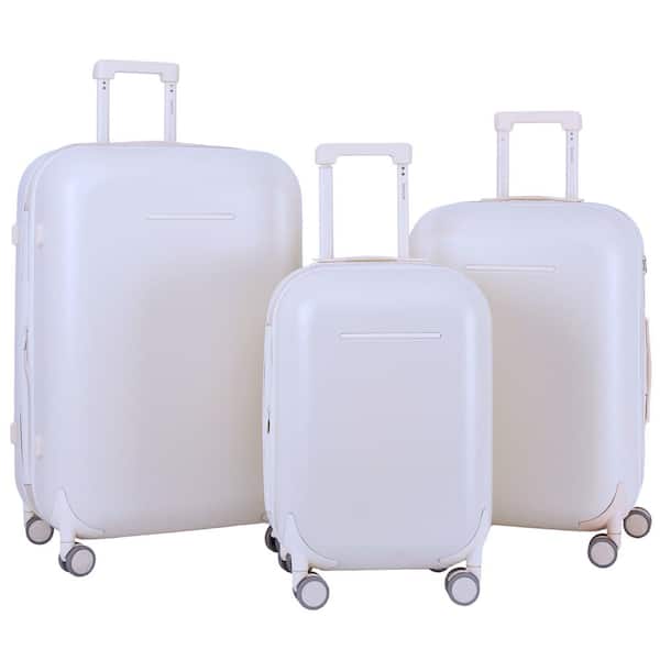 Kensie 3-Piece Buttercream (Beige) Expandable ABS/PC Hardside Luggage Set with 360° Spinner Wheels