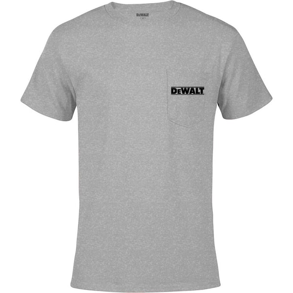 DEWALT Magnum Men's X-Large Heather Grey Cotton Short Sleeve Pocket T-Shirt