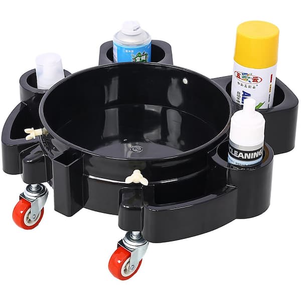 5 Gallon Bucket Dolly - Plastic - 6 Casters To Assure No Tip - White