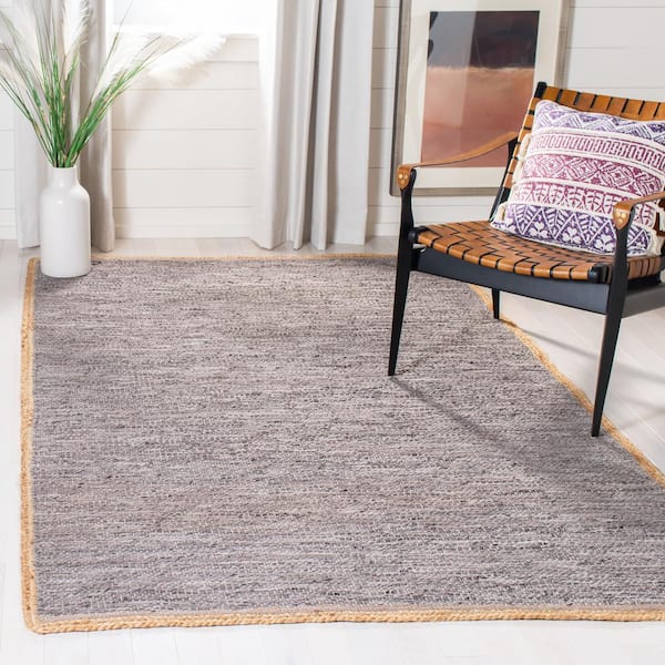Cape Cod Light Gray/Natural 8 ft. x 10 ft. Border Area Rug