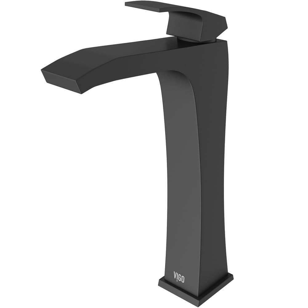 Modern Matte Black Brass Vessel Sink Faucet with Ceramic Disc Valve