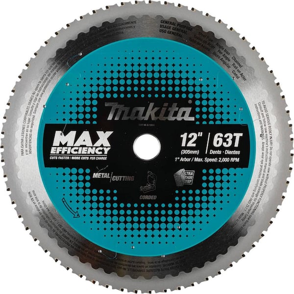 Makita 12 in. 63-Tooth Carbide-Tipped Max Efficiency Saw Blade, Metal/General Purpose