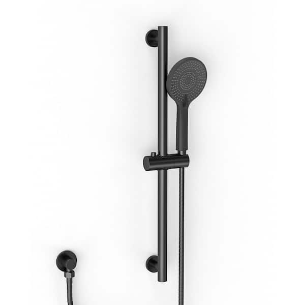 YAWWALK 3-Spray Wall Bar Shower Kits 1.8 GPM with Handheld Shower in Matte Black (Valve Included)