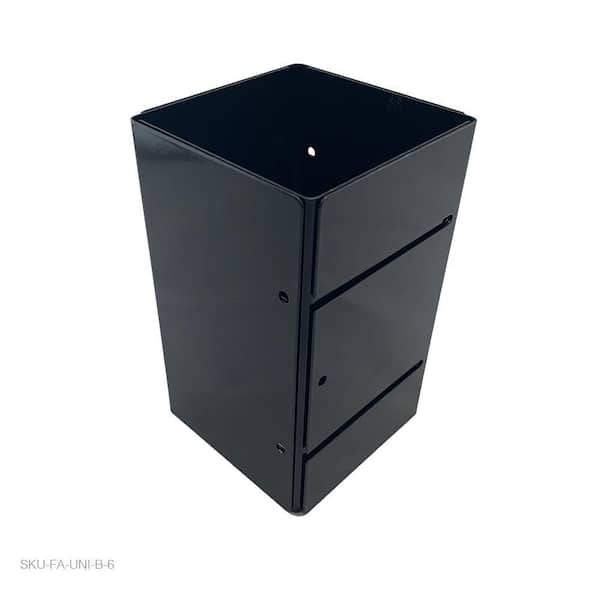 3.5 in. to 6.5 in x 1/2 ft. H Powder Coated Black Galv. Steel Universal Fit UNI Series Mailbox and Fence Post Guard