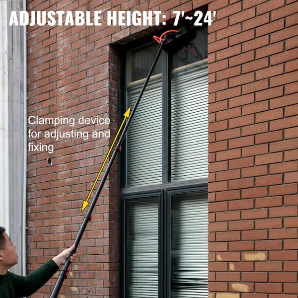26 ft Window Washing Pole Water Fed Pole Cleaning Brush Solar Panel Cleaner  Tool