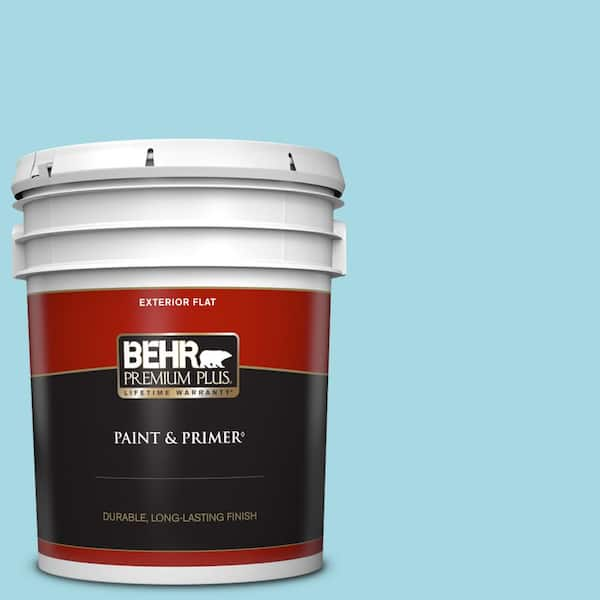 BEHR PREMIUM PLUS 5 gal. #530C-3 Winsome Hue Flat Exterior Paint & Primer