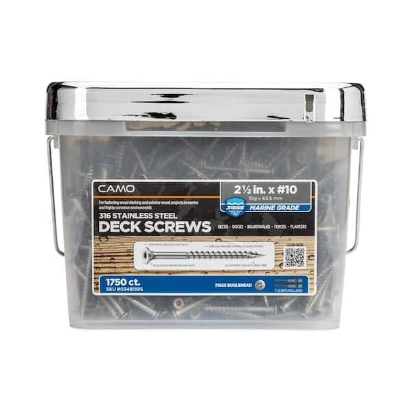 CAMO 2-1/2 in. #10 316 Stainless Steel Premium Star Drive Bugle-Head Deck Screws (1750-Count)