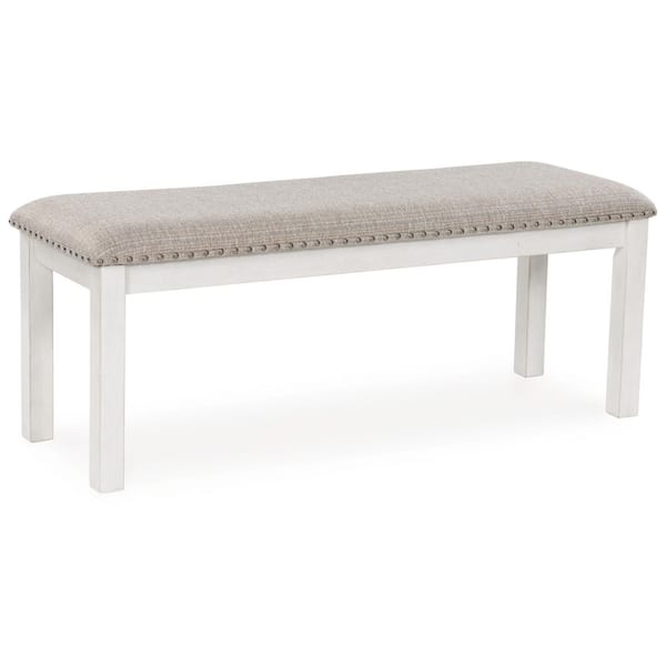 Signature DESIGN BY ASHLEY Robbinsdale Antique White Dining Bench Without Back 48 inch