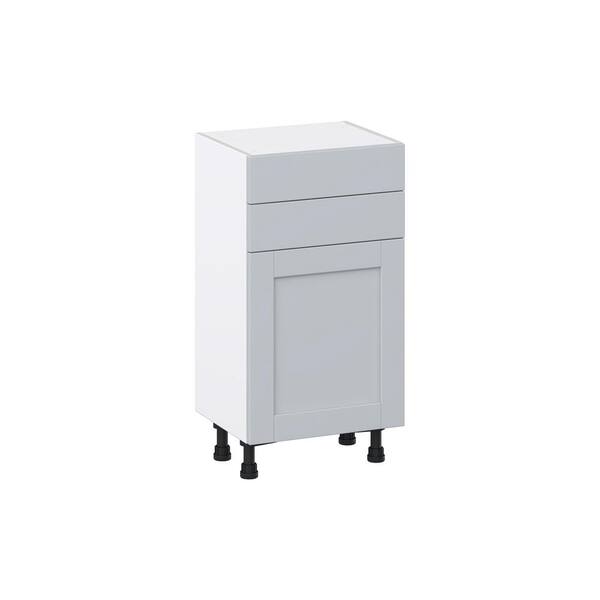 J COLLECTION Milton 18 in. W x 14 in. D x 34.5 in. H Assembled Shaker Base Kitchen Cabinet in Light Gray with 2 Drawers