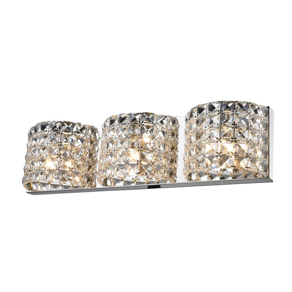 Lyanna 3.74 in. 3-Light Chrome LED Sconce