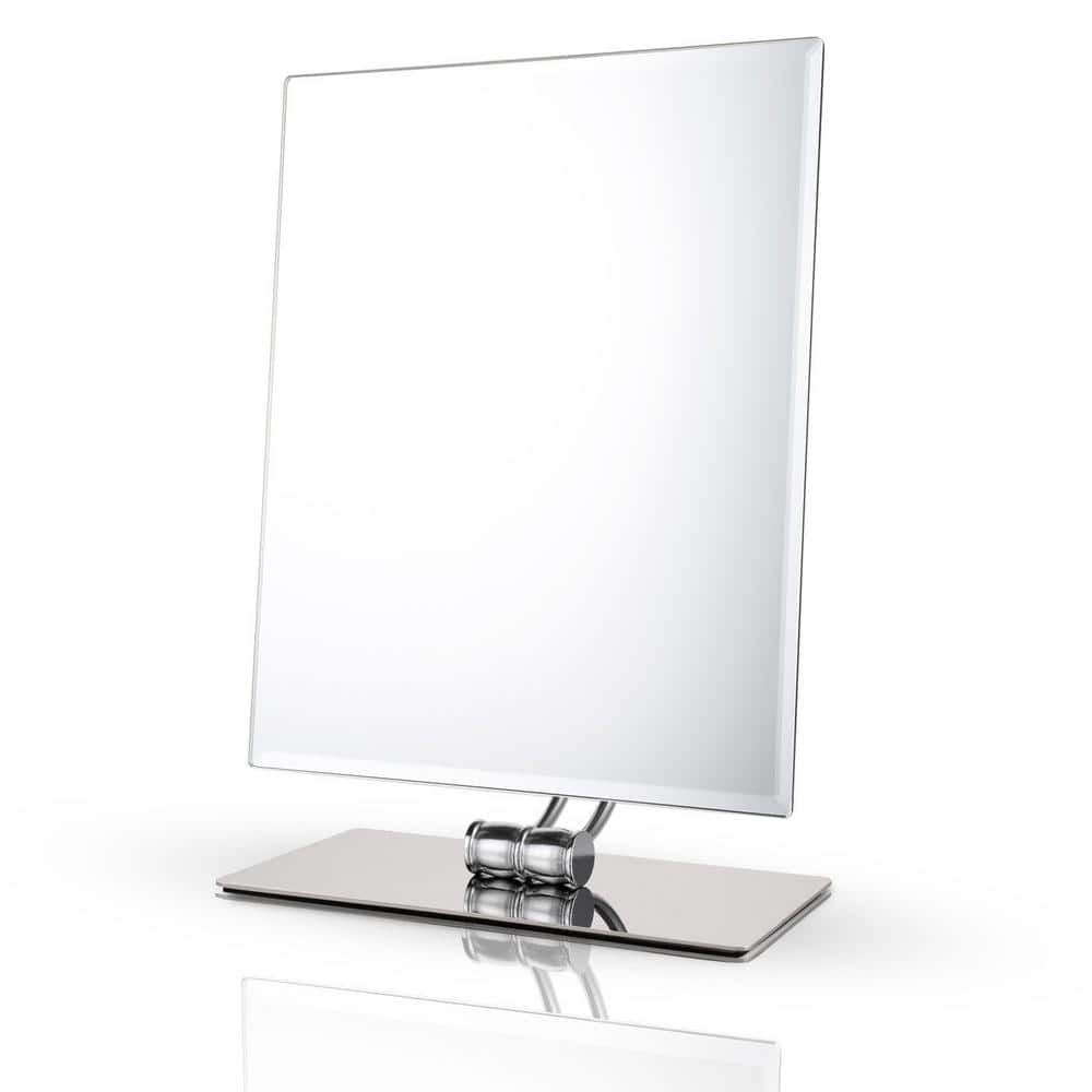 10.2in. W x 8.2in H Rectangle Frameless  Beveled Mirror, Swivel Stand, Non-