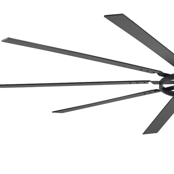72 in. Integrated LED 10 Blade Black Square Tube Ring Ceiling Fan With Light and Remote Control