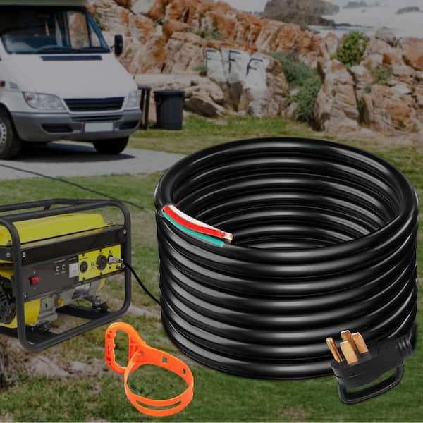 30 ft. 6/3 plus 8/1 Extension Cord Indoor/Outdoor Generator Power Cord STW 50 Amp NEMA 14-50P No-pin Type