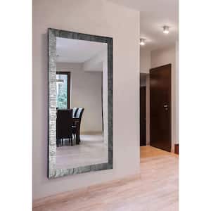 Oversized Rectangle Silver/Black Accents Modern Mirror (62 in. H x 33 in. W)