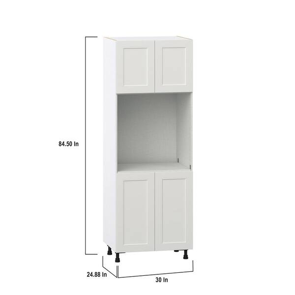 J COLLECTION Littleton Painted 30 in. W x 84.5 in. H x 24 in. D in Gray Shaker Assembled Single Oven Kitchen Cabinet