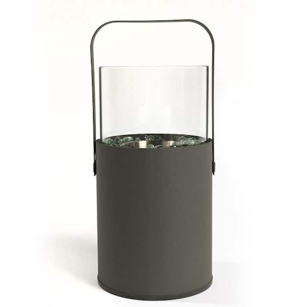 6.30 in. W x 11.80 in. H Steel Round Bioethanol or GelGas Fire Pit in Gray