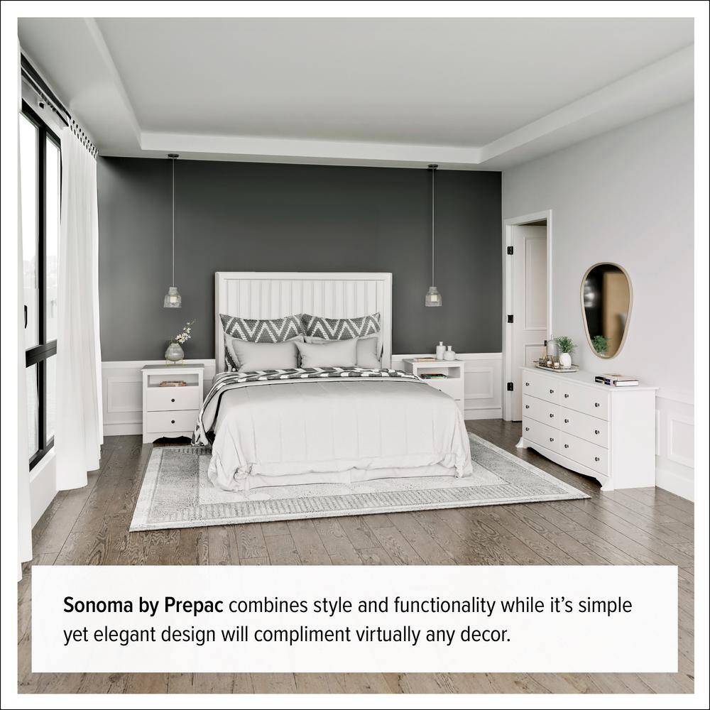 White Monterey 6-Drawer Wooden Dresser