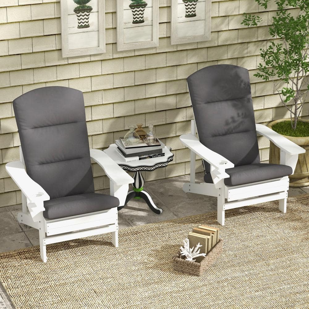 Gray Water-Resistant Adirondack Chair Cushion Set