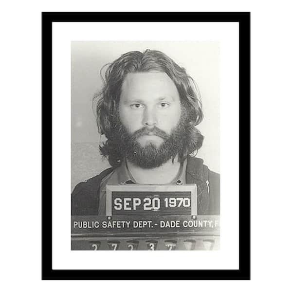 VENICE BEACH Collections Jim Morrison 1970 Mugshot by Unknown 1-Piece Framed Graphic Print Abstract Poster Art Print 18 in. x 14 in.