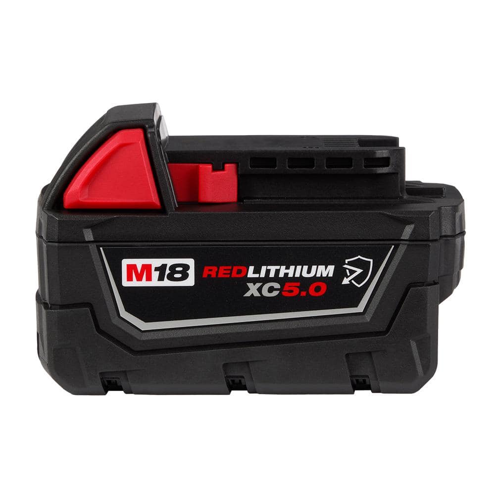 Milwaukee M18 18-Volt 5.0 Ah Lithium-Ion XC Extended Capacity Resistant  Battery Pack 48-11-1850R - The Home Depot