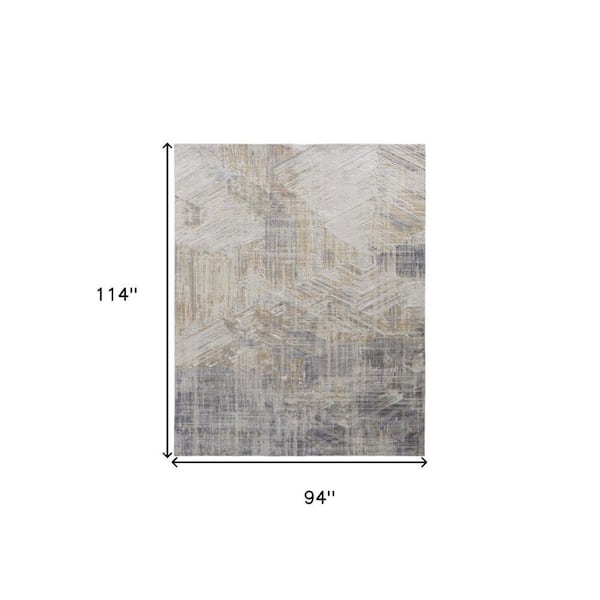 8 ft. x 10 ft. Tan and Ivory Abstract Area Rug