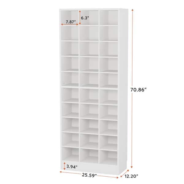 BYBLIGHT 39.4 in. H x 31.5 in. W White Shoe Storage Cabinet with Doors and  Light, 5-Tier Shoe Rack with Adjustable Shelves BB-XK0244GX - The Home Depot