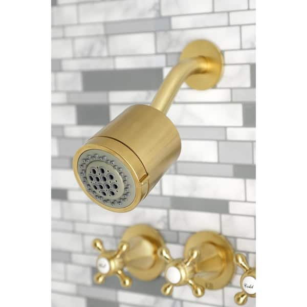 TWO New Sleek Gold Kingston Brass Modern Shower Heads hot