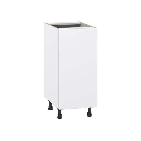 J COLLECTION Timberline 15 in. W x 24 in. D x 34.5 in. H Assembled Slab Base Kitchen Cabinet in Bright White with 3-Inner Drawers