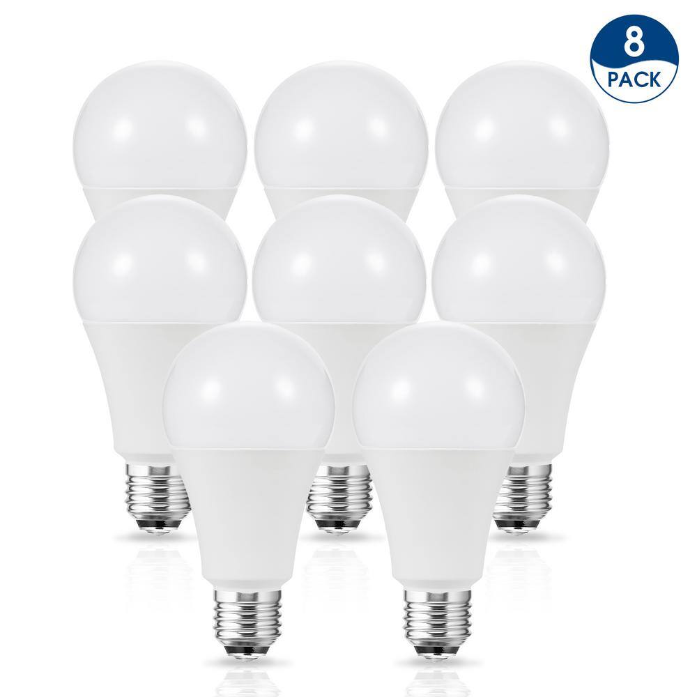 YANSUN 50-Watt/100-Watt/150-Watt Equivalent A21 3-Way LED Light Bulb in Daylight 5000K (8-Pack)