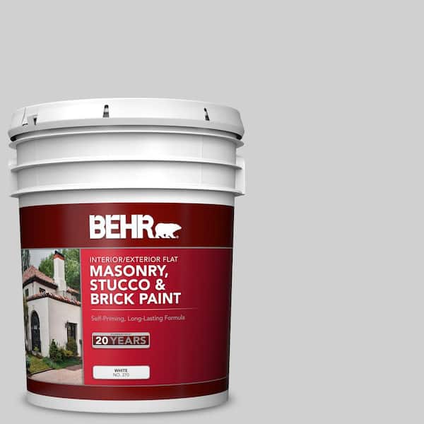 5 gal. #N520-1 White Metal Flat Interior/Exterior Masonry, Stucco and Brick Paint
