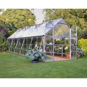 Balance 8 ft. x 20 ft. Hybrid Silver/Clear DIY Greenhouse Kit with Accessory Combo Pack