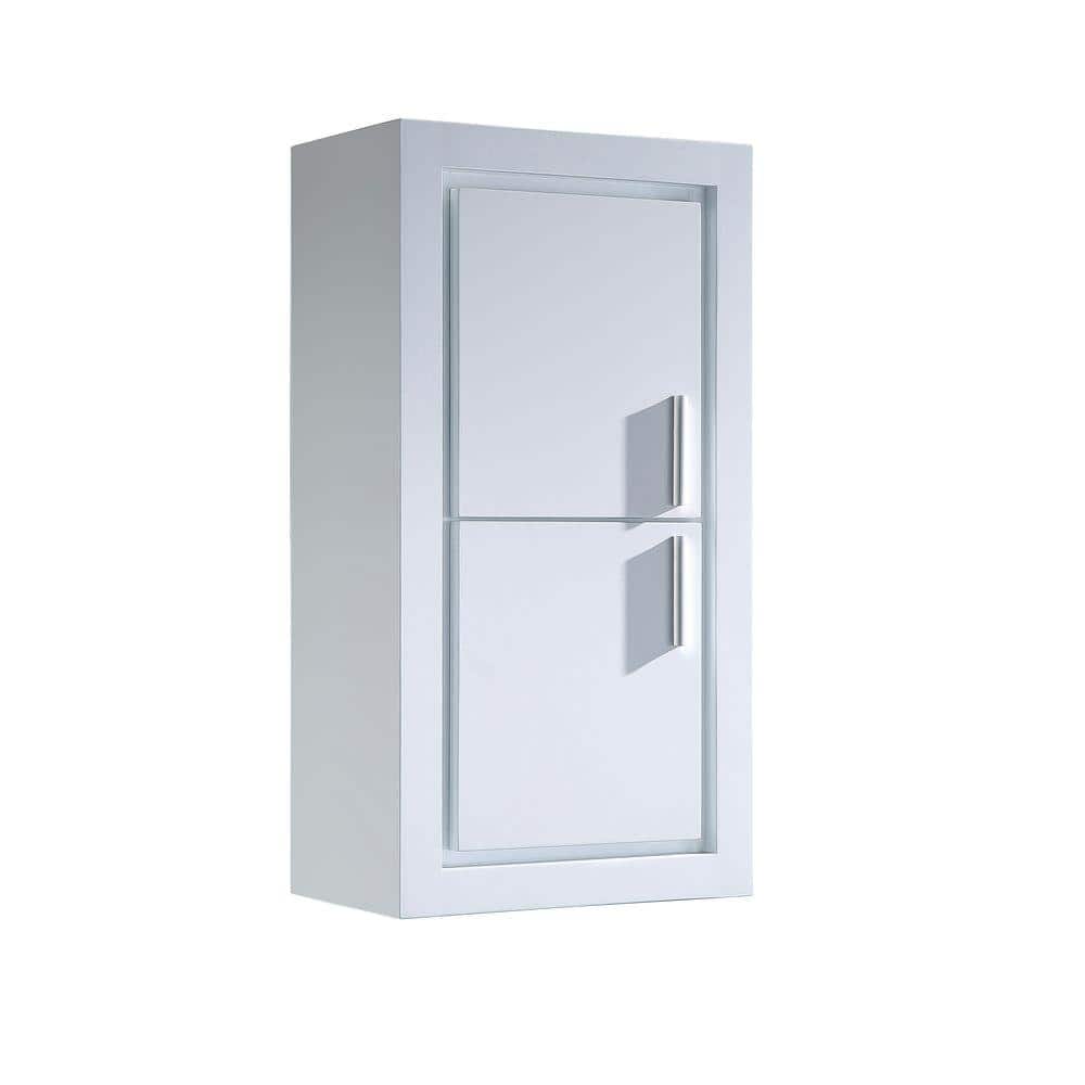 Contemporary White Plywood 30" Wall Mount Bathroom Linen Cabinet